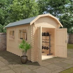 10x8w Aldford Barn 28mm Timber Log Cabin