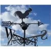 Cockerel Weathervane. Solid Steel Black Wind Vane.
