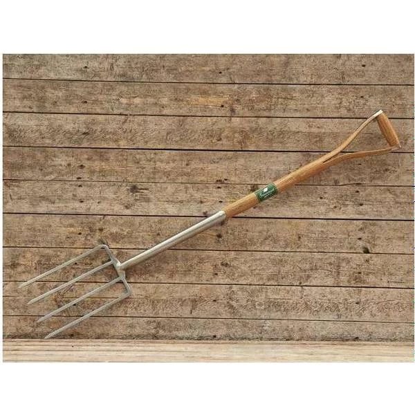 Greenman Ergonomic Digging Fork Stainless Steel Heavy Duty Ash Handled 116cm 1 Greenman Ergonomic Digging Fork Stainless Steel Heavy Duty Ash Handled 116cm
