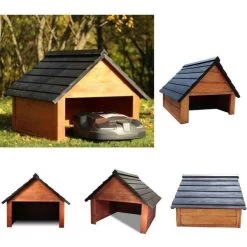 Wood Robotic Mower Garage