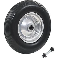 VidaXL Wheelbarrow Wheel With Axle Solid PU 4.00-8 390mm